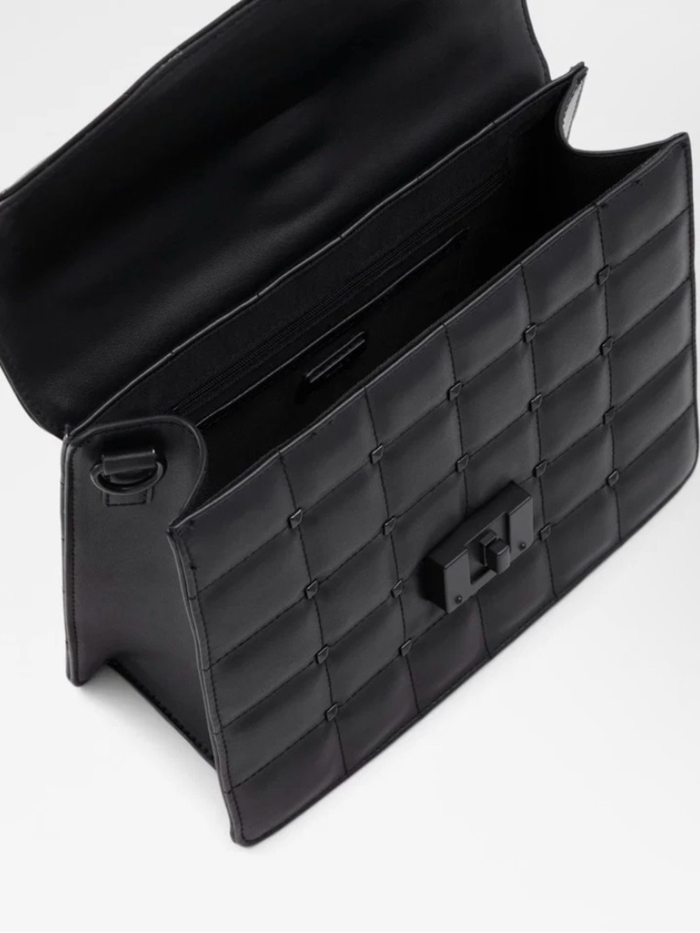ALDO Honeey Black Quilted Top Handle Bag – EUC – Scarf & Bow Charm Included - Picture 3 of 7